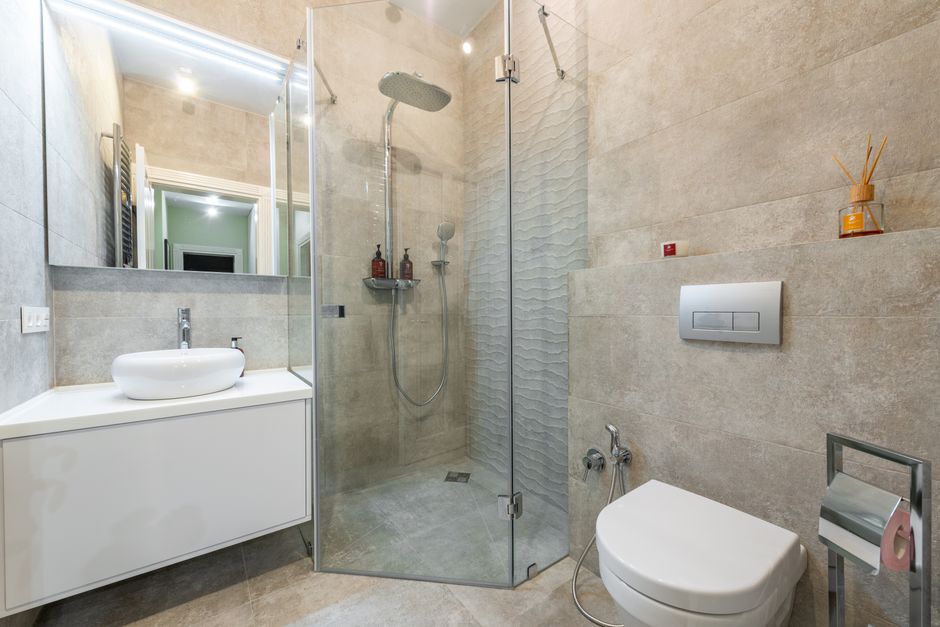 Elegant glass walk-in shower installation